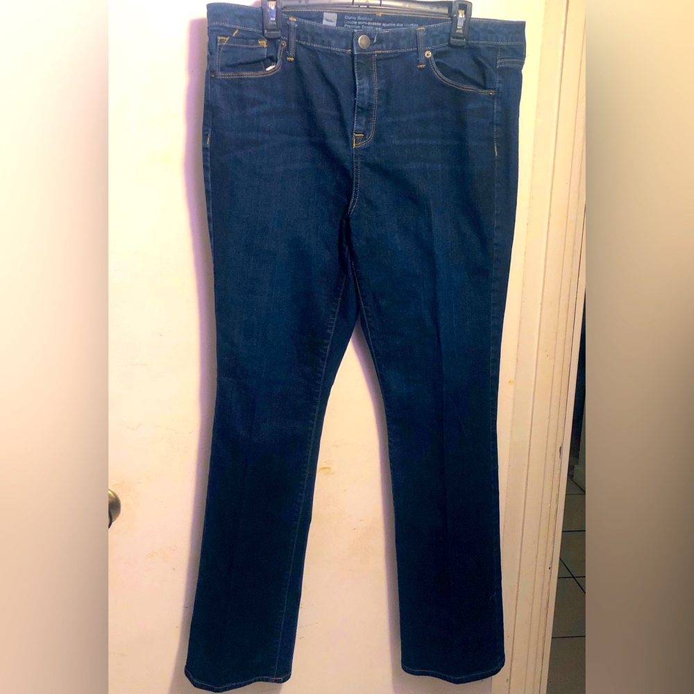 Woman’s Dark Washed Curvy Boot Cut Premium Denim Jeans - Picture 3 of 10